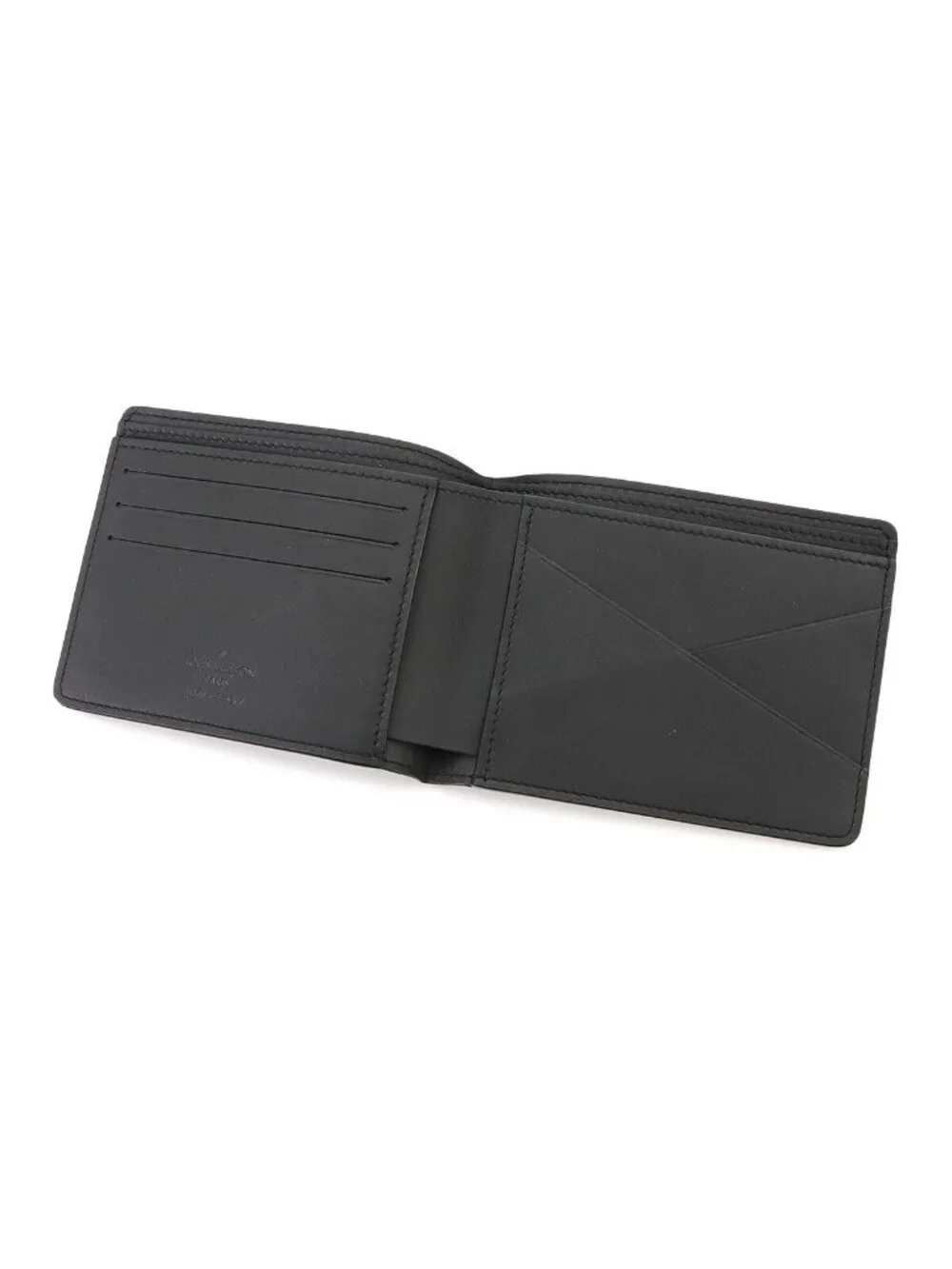 Louis Vuitton Monogram Shadow Portefeuille Multiple Bifold Wallet Black